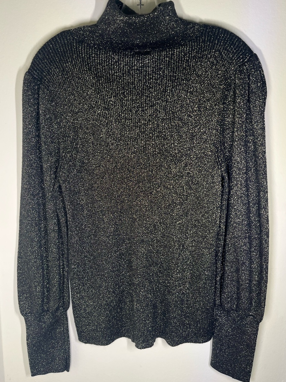 Ann Taylor Metallic Black Turtleneck Sweater - Picture 3 of 4